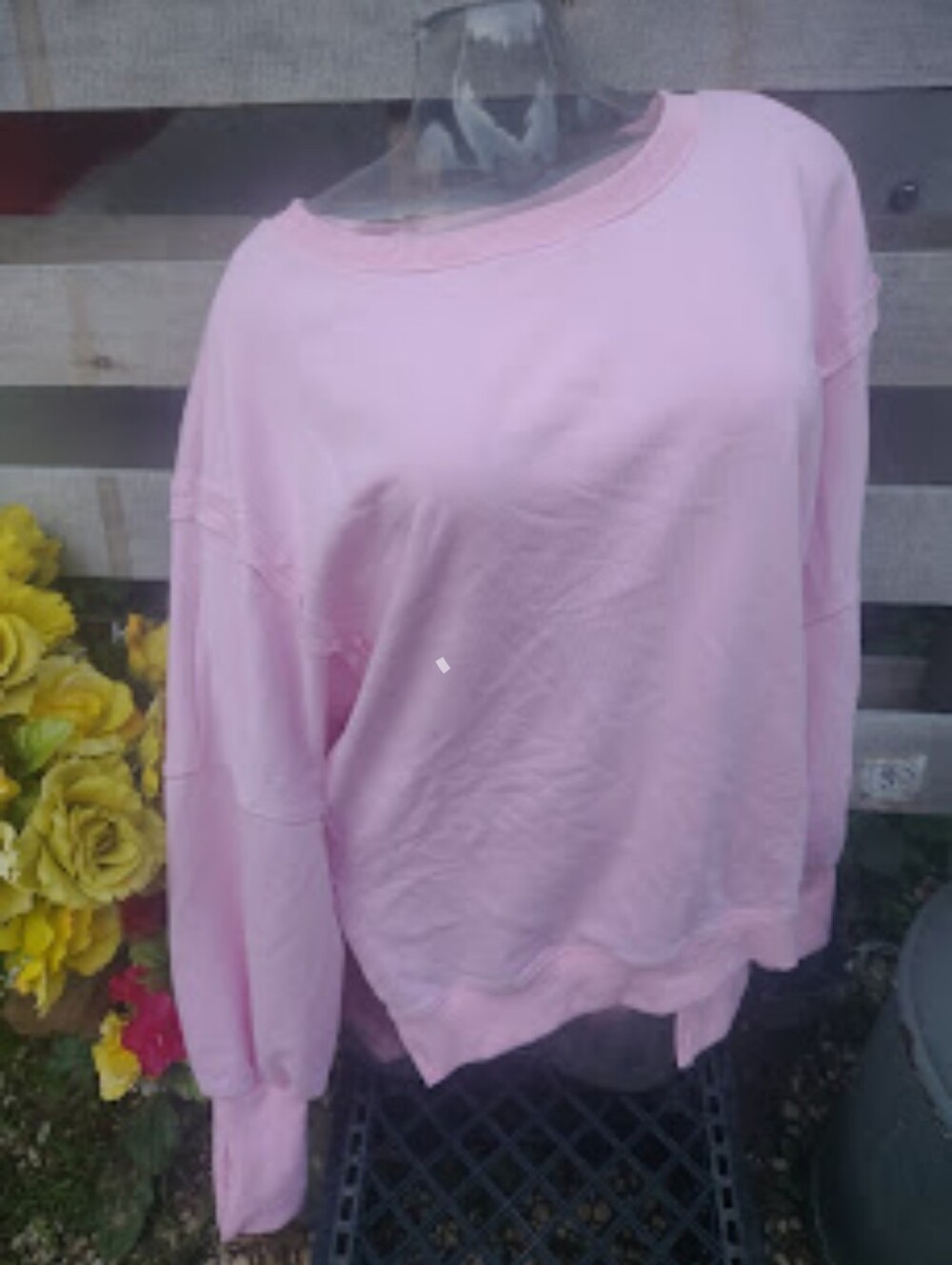 Soft Pink Oversized Crewneck Sweatshirt trendy Queen Med